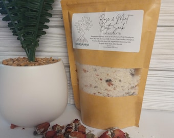 Rose & Mint Bath Soak | Bath Salts | Organic