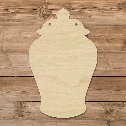 16x10 Ginger Jar Chinoiserie Unfinished Wood Laser Cutout Etsy