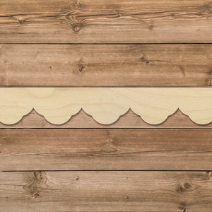 Decorative Julia Scallop Trim Unfinished Wood Laser Cut | Ready To Paint | Baltic Birch | Nursery Decor | DIY Decor | Scallop Home Decor