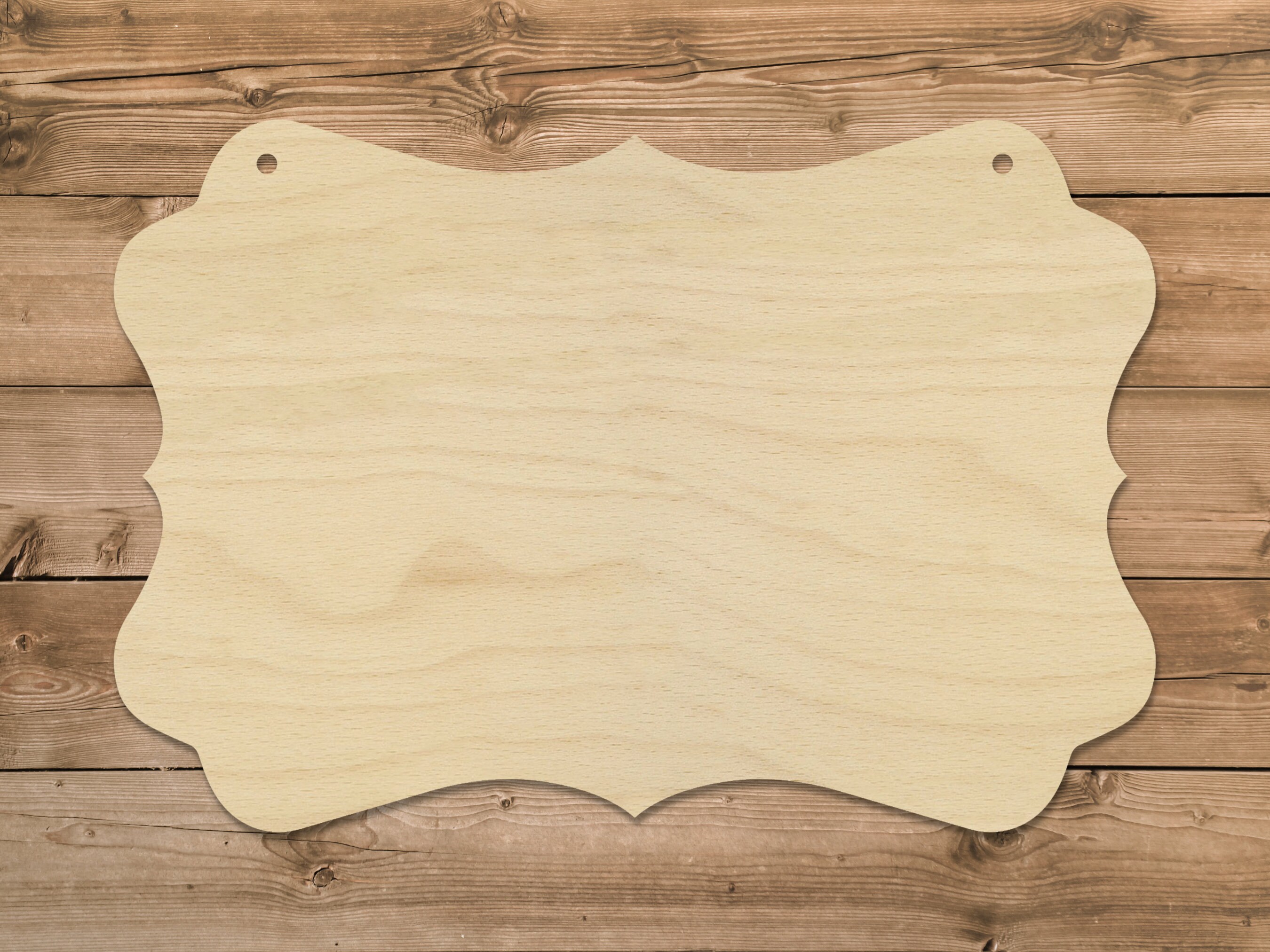 13x19 Unfinished Wood Laser Cut Decorative Plaque | Ready To Paint | Sign Blank | Door Hanger | Baltic Birch With 3/8" Holes For Hanging