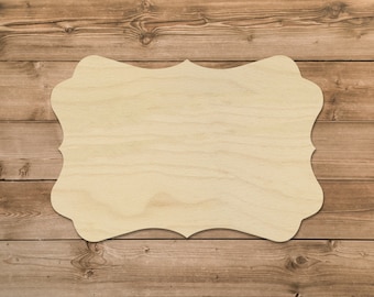 11x14 Unfinished Wood Laser Cut Decorative Plaque | Ready To Paint | Sign Blank | Door Hanger | Baltic Birch  | No holes