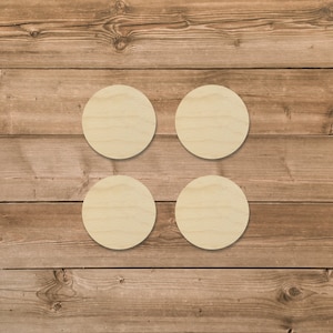 Set of 4 Unfinished Wood Circles: Baltic Birch Laser Cutouts