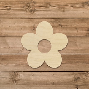 Boho Retro Daisy Flower Unfinished Wood Laser Cutout | Ready To Paint | Sign Blank | Door Hanger | Baltic Birch | Wall Art | DIY Decor |