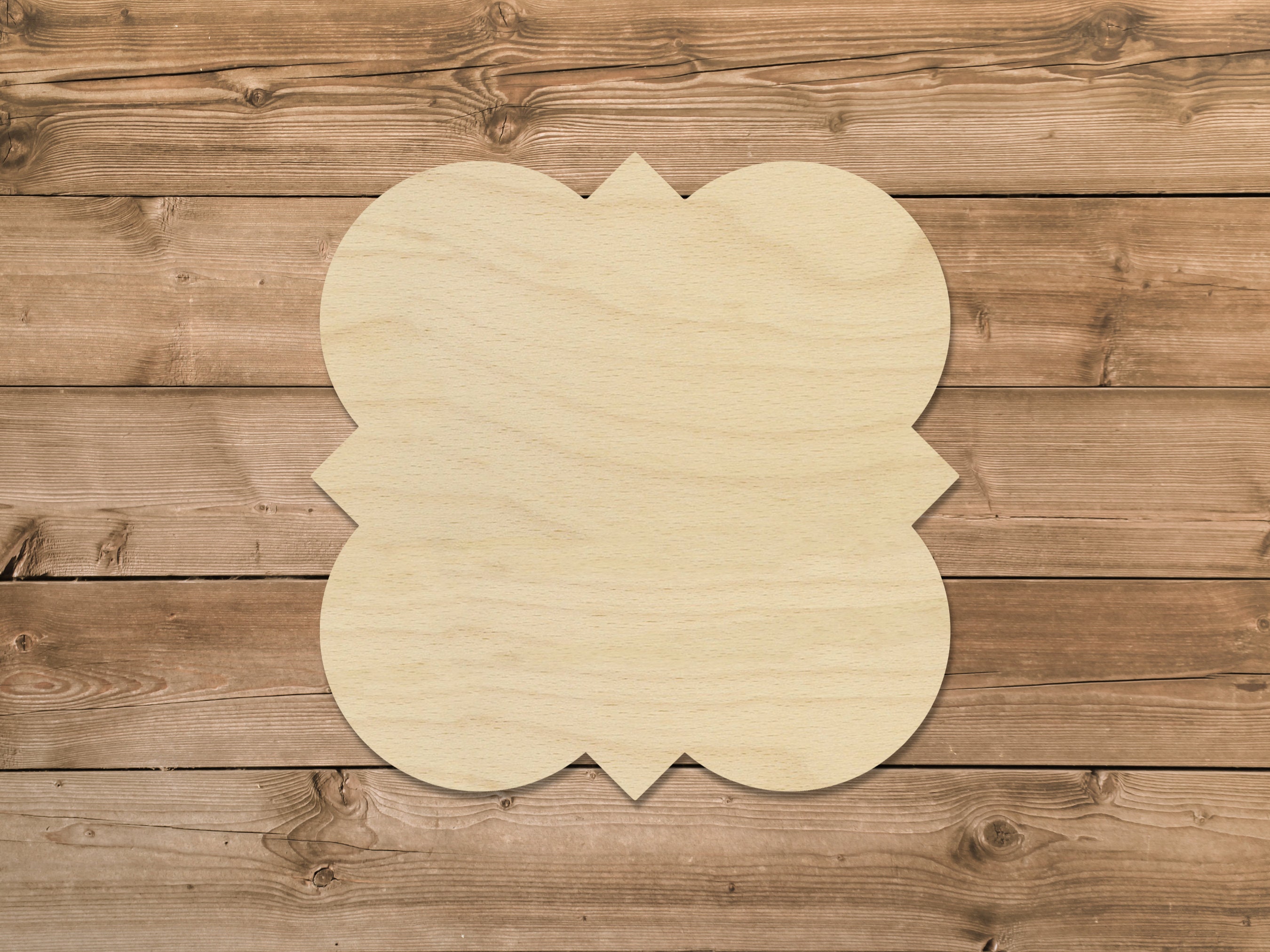Unfinished Quatrefoil Wood Cutout: 16\, image size:2700x2025