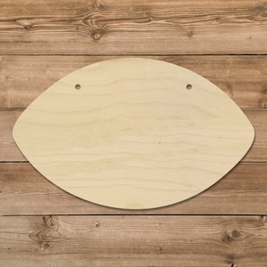 16x10 Football Unfinished Wood Laser Cutout | Ready To Paint | Sign Blank | Football Door Hanger | Baltic Birch | Fall Door Hanger | School