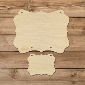 Baby Announcement Door Hanger Set: Unfinished Baltic Birch Wood Sign