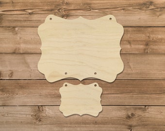 Baby Announcement Door Hanger Set | Unfinished Wood | Ready To Paint | Laser Cut Sign Blank | Baltic Birch With 3/8" Hanging Holes |