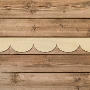 Decorative Scallop Trim Unfinished Wood Laser Cut | Ready To Paint | Baltic Birch | Nursery Decor | DIY Decor | Home Decor | 24&quot; Long