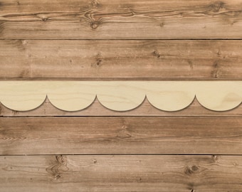 Decorative Scallop Trim Unfinished Wood Laser Cut | Ready To Paint | Baltic Birch | Nursery Decor | DIY Decor | Home Decor | 24" Long