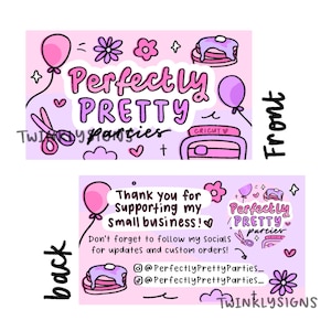 Custom Cute Hand-Drawn Business Card/Thank You Card | Twinklysigns logos image 5