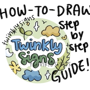 Step-by-step Detailed Drawing Guide on How To Draw Cartoon-style Logo | Twinklysigns