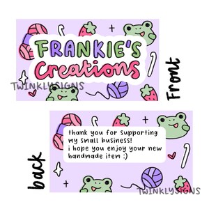 Custom Cute Hand-Drawn Business Card/Thank You Card | Twinklysigns logos image 6