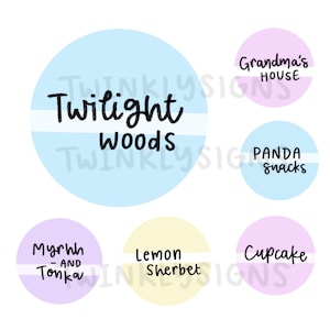 Etiquetas de productos personalizadas Logotipos dibujados a mano / Twinklysigns