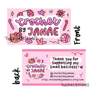 Custom Cute Hand-Drawn Business Card/Thank You Card | Twinklysigns logos image 10