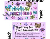 Custom Cute Hand-Drawn Business Card/Thank You Card | Twinklysigns logos