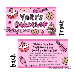 Custom Cute Hand-Drawn Business Card/Thank You Card | Twinklysigns logos image 7