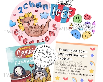 Custom Hand-Drawn Art: Cartoon Logos (Digital Purchase)