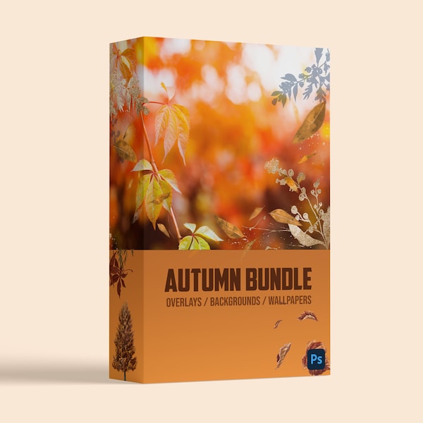 140+ Autumn Bundle, sovrapposizioni PNG, texture per il fotoritocco, sovrapposizione di alberi di foglie, sfondi e sfondi Pacchetto 4K / 8K