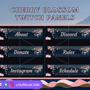 24 Cherry Blossom Twitch Panels - Twitch Panels / Cherry Blossom Twitch Panels / Tree Panels / Nature Panels