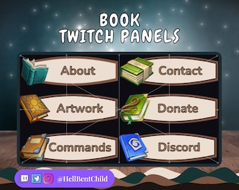 Book Twitch Panels - 24 Magic Grimoire Design (Digital Download)