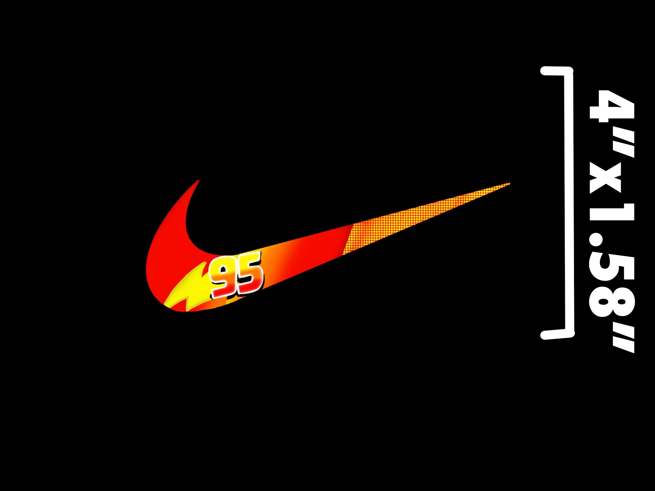 Cars Lightning McQueen 95 Custom Made Nike Swoosh Logo Etsy
