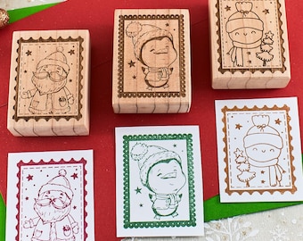 Weihnachtliche Poststempel Stempel zum Karten basteln
