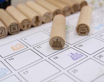 Ministempel voor dagplanner Perfect voor bulletjournals, kalenders en scrapbooking | miniboek stiftstempels