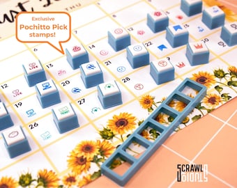 Pochitto-pluk | Plannerstempel | Bullet Journal-stempel | Kalenderstempel | Ministempel | Drukknopstempel