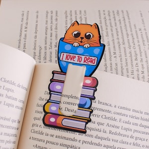 Personalized Cat Bookmark | Cute Kitten Reading Accessory | Custom Name Gift for Book Lovers