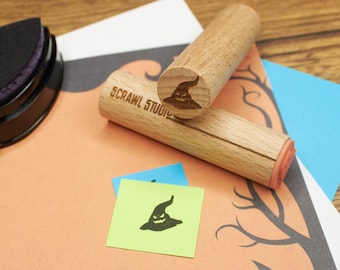 Mini Witch Hat Rubber Stamp, Spooky Halloween Stamp