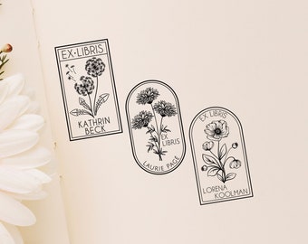 timbro di biblioteca personalizzato / timbro ex libris di fiori / timbro di libro di fiori personalizzato / Blumen Stempel / timbro di biblioteca personalizzato / regalo perfetto