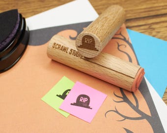 Ministempel RIP Grabstein, Gruseliges Halloween Motivstempel