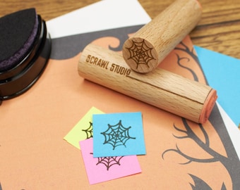 Mini Spider Web Rubber Stamp, Spooky Halloween, Invitations