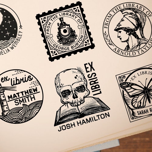 From the Library of Stamp Ex Libris Stamp Book Stamp Etsy