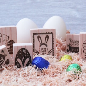 Tampon en caoutchouc de Pâques | Tampons lapin | Tampons en bois | Tampon lapin | Tampon de scrapbooking