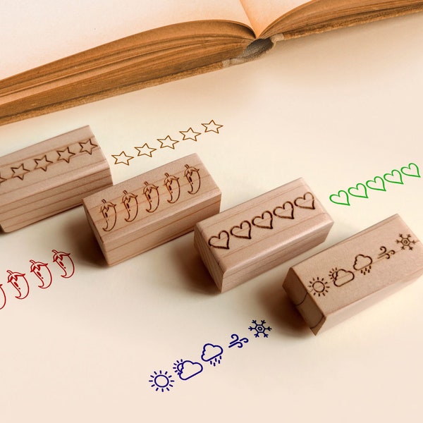 5 Star Rating Stamp | Book & Series Rating Stamps | 5 Chili Pepper  | 5 Heart Review Stamps | Planner Stamps