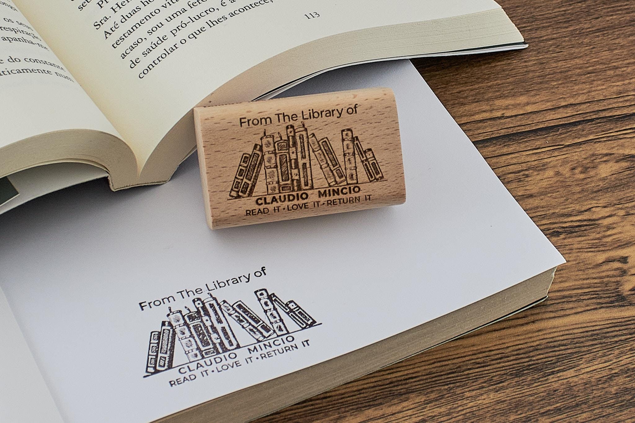 Sniggle Sloth "Reading Cat" Rubber Stamp Set – 4 Mini Stamps, 1/2 Inch, For Planners, Journals, Crafting