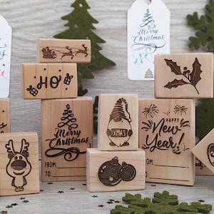 Timbri in gomma di buon Natale / timbro in gomma natalizio / timbro artigianale natalizio / Stempel wichtel / weihnachts stempel / timbri natale