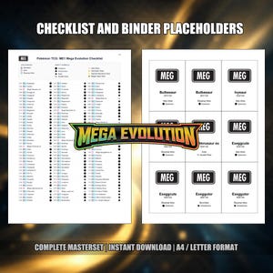Cartas de marcador de posición del set maestro de Megaevolución de Pokémon TCG (PDF imprimible)