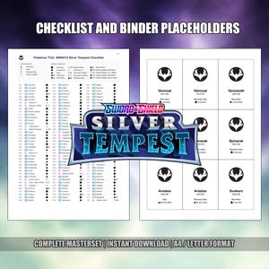 Cartas de marcador de posición del set maestro Silver Tempest de Pokémon TCG (PDF imprimible)