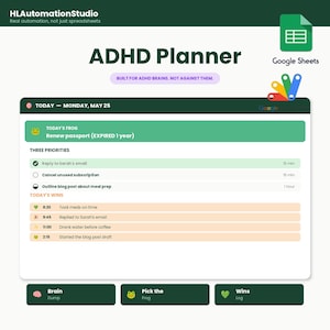 ADHD Planner Google Sheets + App Script