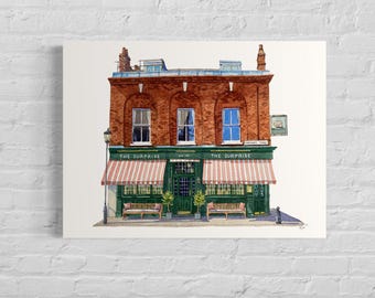 The Surprise Pub Kunstdruck London Pub von London, The Surprise Gift Home Decor Aquarell Architektur