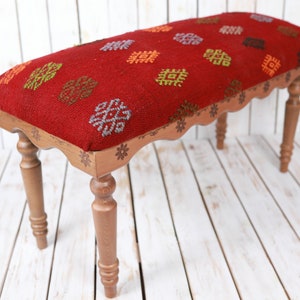 Ottoman Stool, Kilim Bench, Kilim decor, Ottoman Bench, Vintage Stool, Baho Decor, Authentic Stool, Vintage furniture, Rug Stool, Home Decor