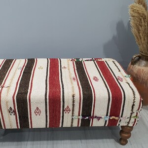 Ottoman Kilim, Ottoman Footstool, dining bench, sitting bench, Coffee Table, Kilim Bench, piano bench, upholstered bench, Turkish Bench