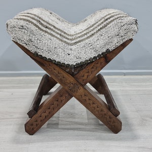 One of a kind Stool, Rare finds chair, vintage kilim stool, home decor