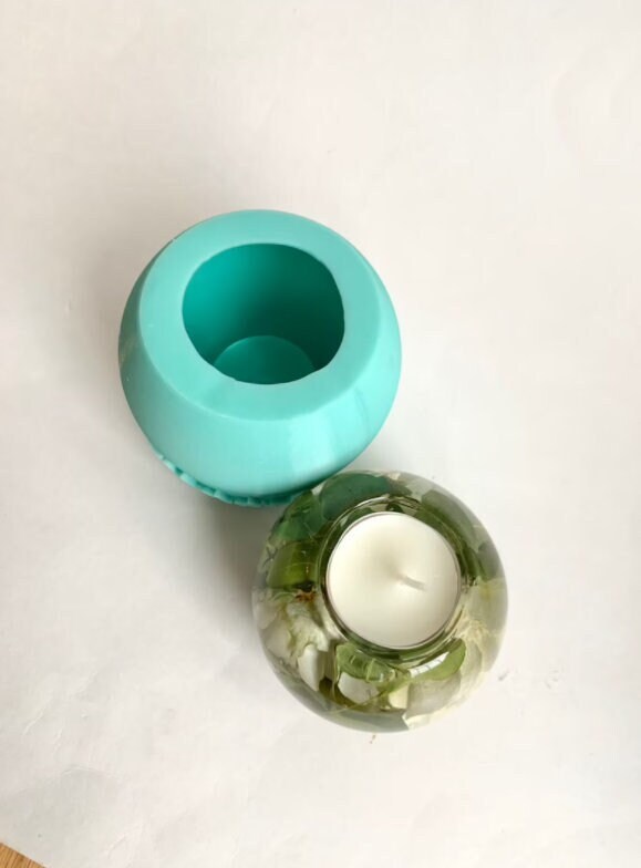 Candle holder silicone mold for resin XL tea light candle Etsy
