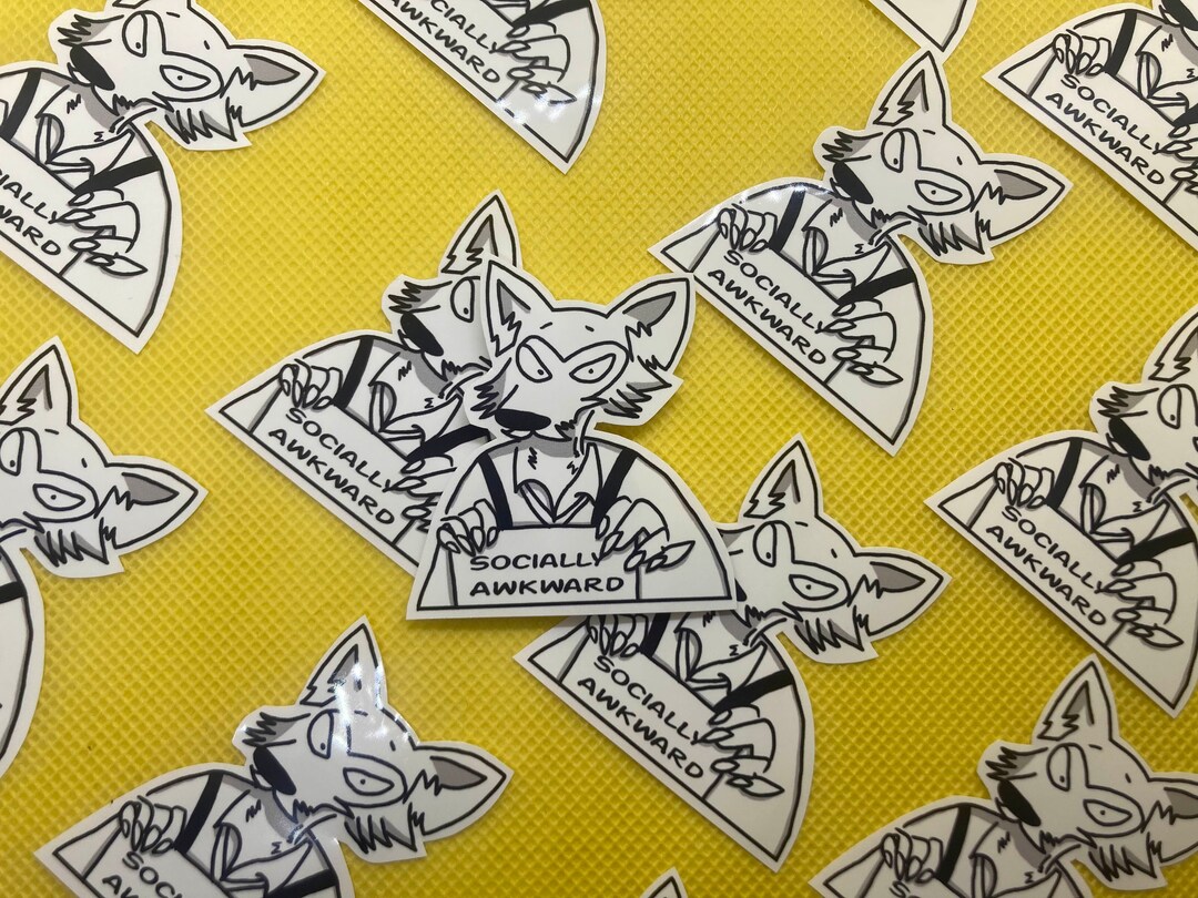 Socially Awkward Beastars Inspired Vinyl Sticker Etsy Uk