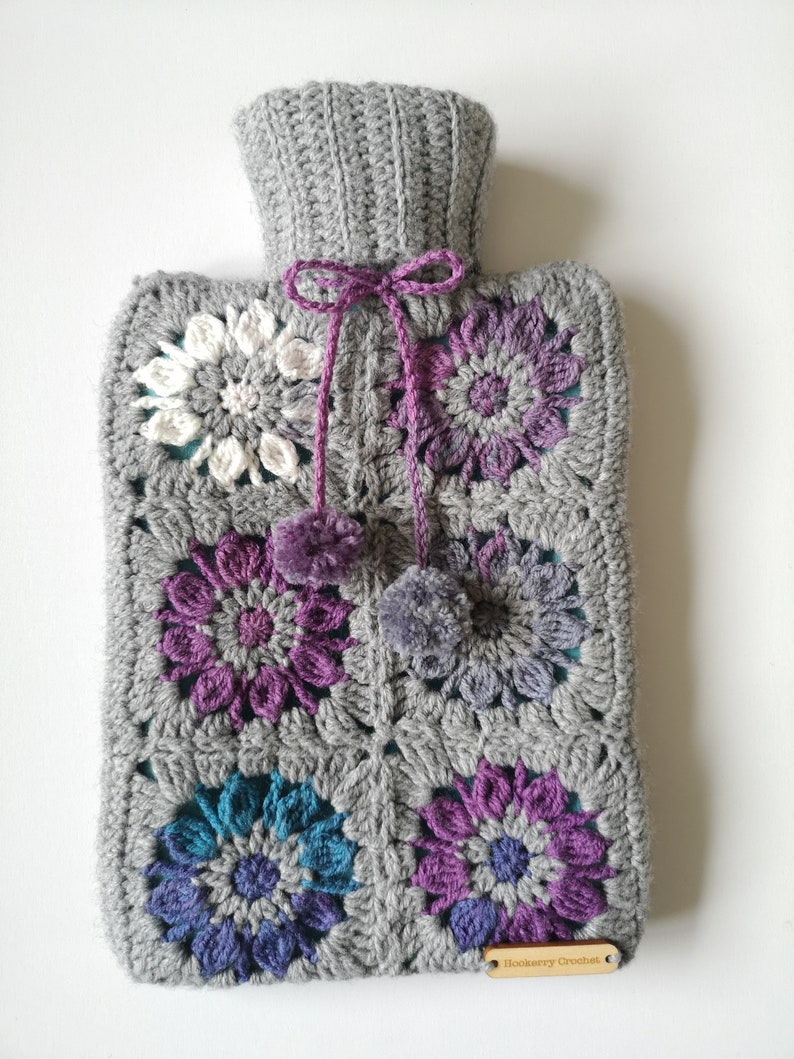 Crochet Hot Water Bottle Cover Pattern UK Terms image 2