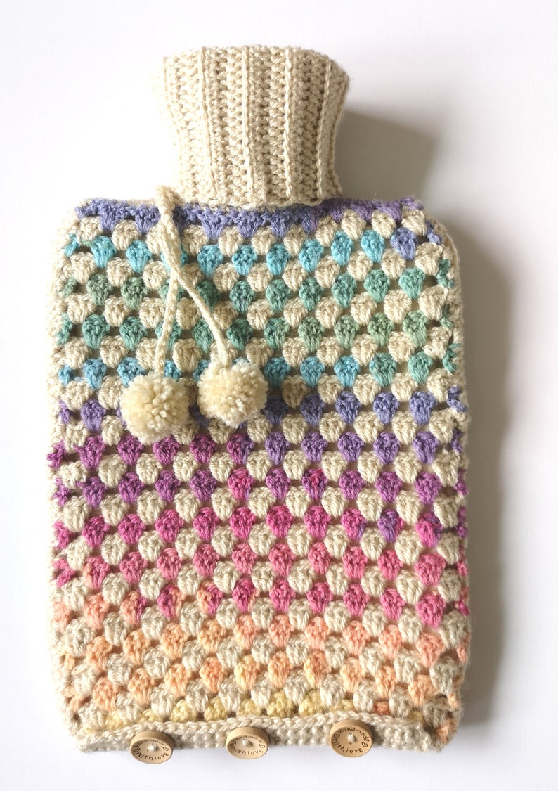 Crochet Hot Water Bottle Cover Pattern UK Terms image 3