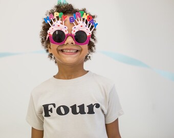 Fourth Birthday "Four" Toddler T-shirt